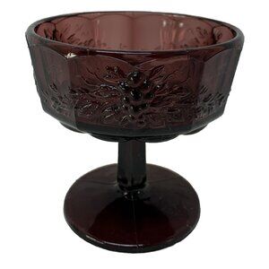 Vintage L.G. Wright Amethyst Purple Panel Grape Champagne Sherbet Coupe Glass